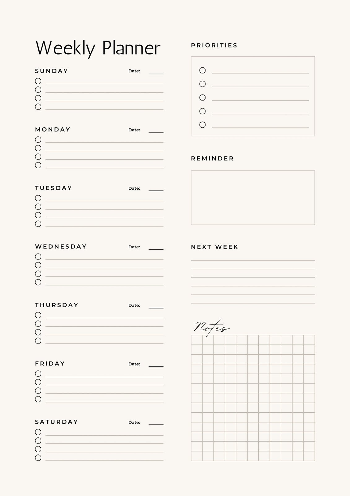 Free And Customizable Weekly Planner Templates Canva Free And Customizable Weekly Planner Templates Canva