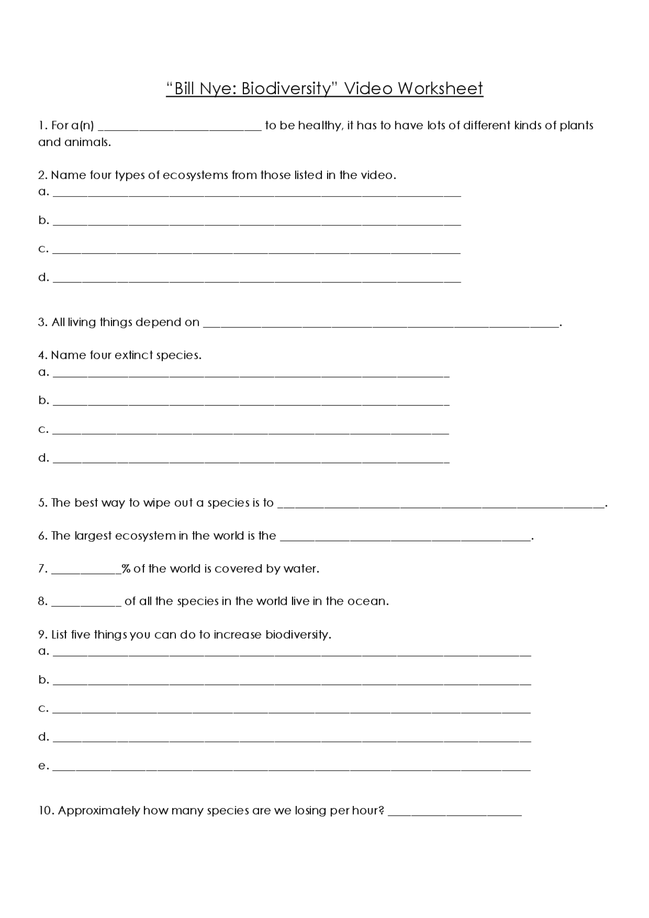 Free Bill Nye Biodiversity Worksheet Download Free Bill Nye Biodiversity Worksheet Png Images Free Worksheets On Clipart Library