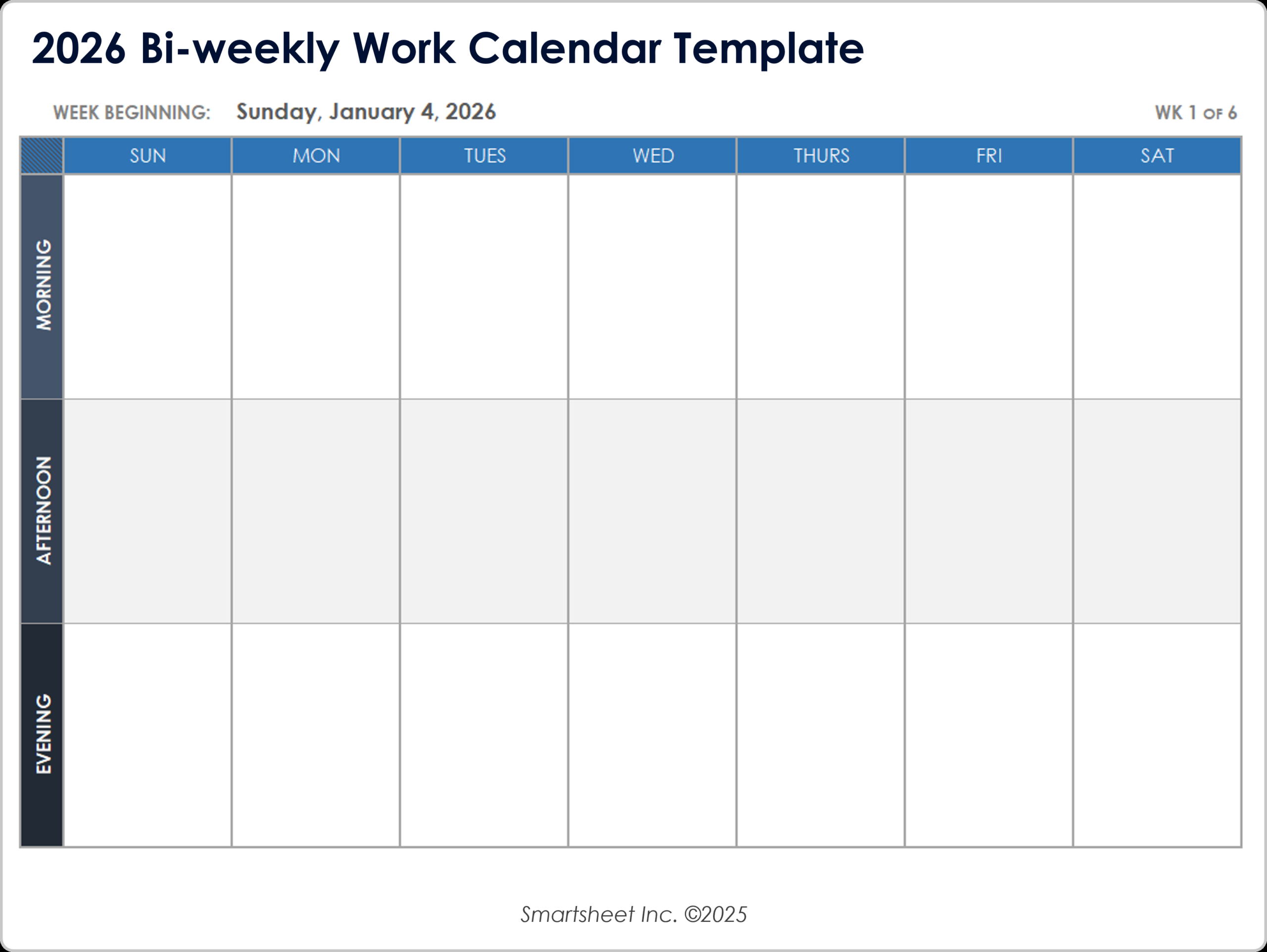 2026 Printable Calendar PDF Or Excel
