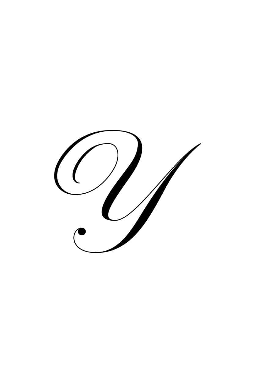 Free Cursive Letters Printable Royal Fancy Capital Y