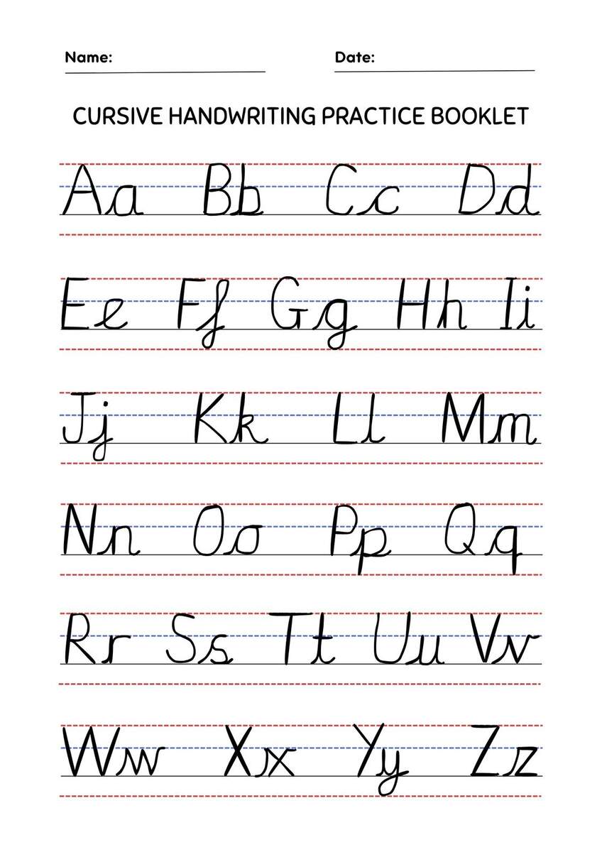 Free Custom Printable Handwriting Worksheet Templates Canva