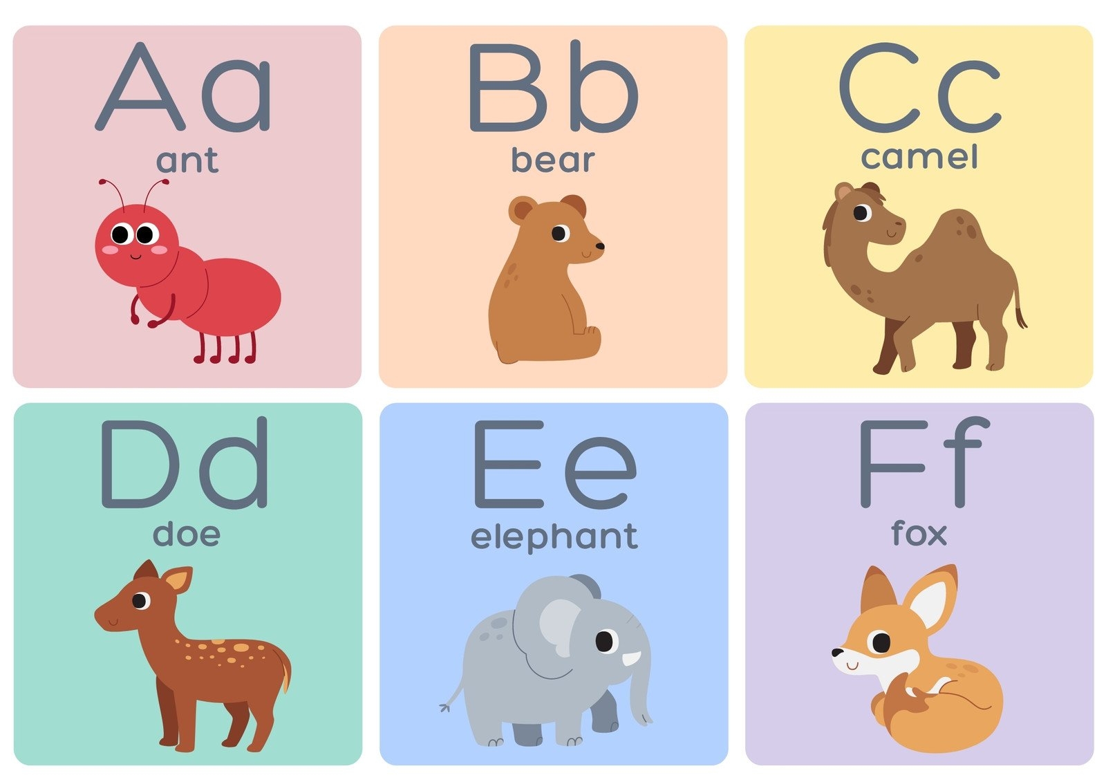 Free Customizable Alphabet Flashcard Templates Canva Alphabet Vocabulary Flashcards Set 1 Super Simple