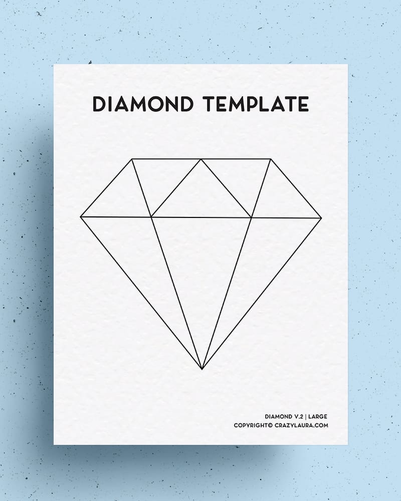 Free Diamond Template Outline Printable Sheets Crazy Laura Printable Diamond Templates In 5 Sizes 60 Degree 6 Point Star Etsy