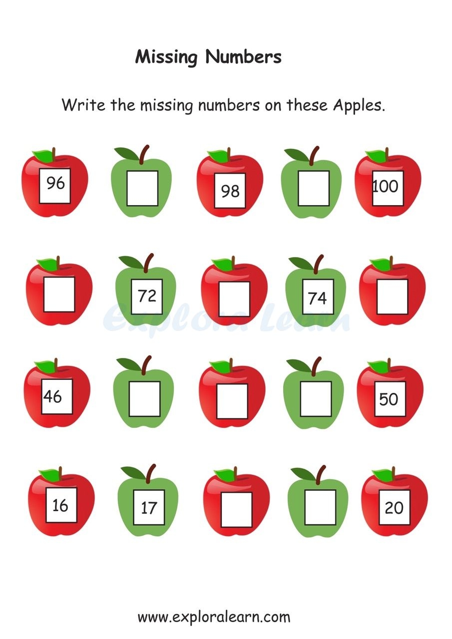 Free Exploralearn Worksheets Missing Number Sequence Worksheets