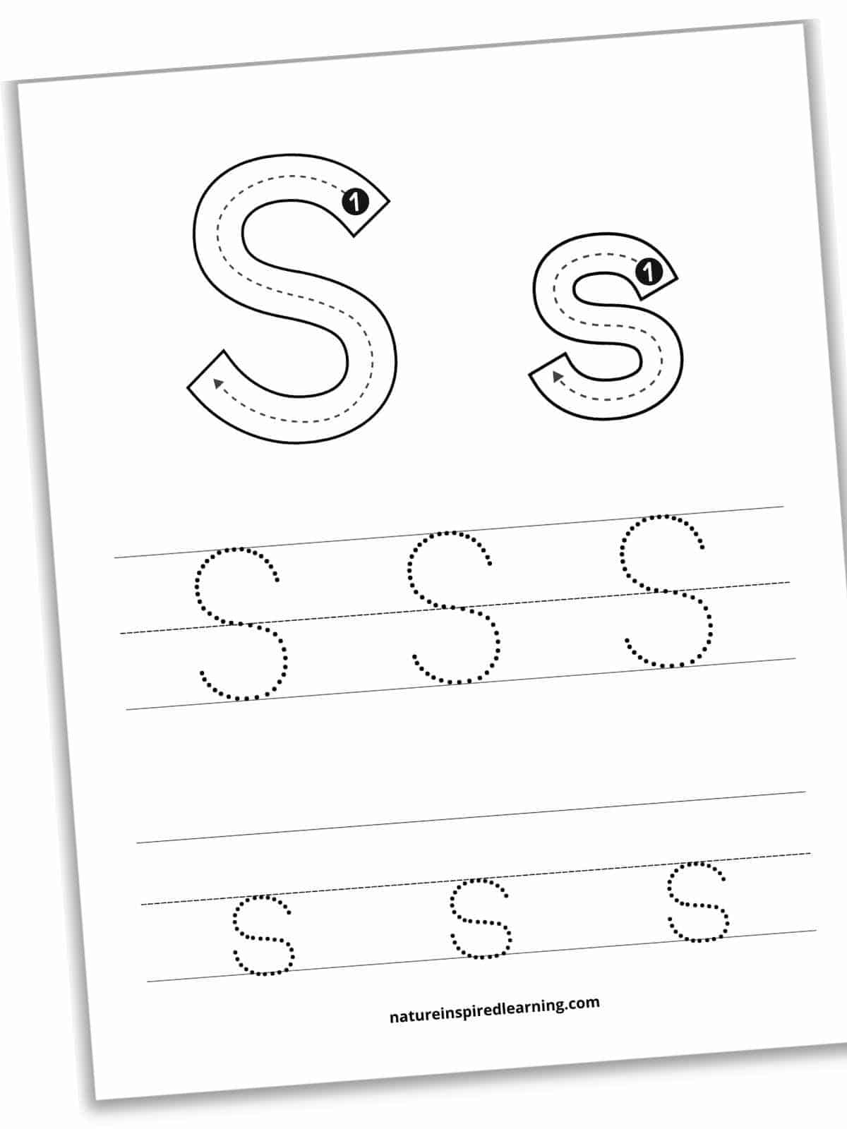 Free Letter S Tracing Worksheets Nature Inspired Learning
