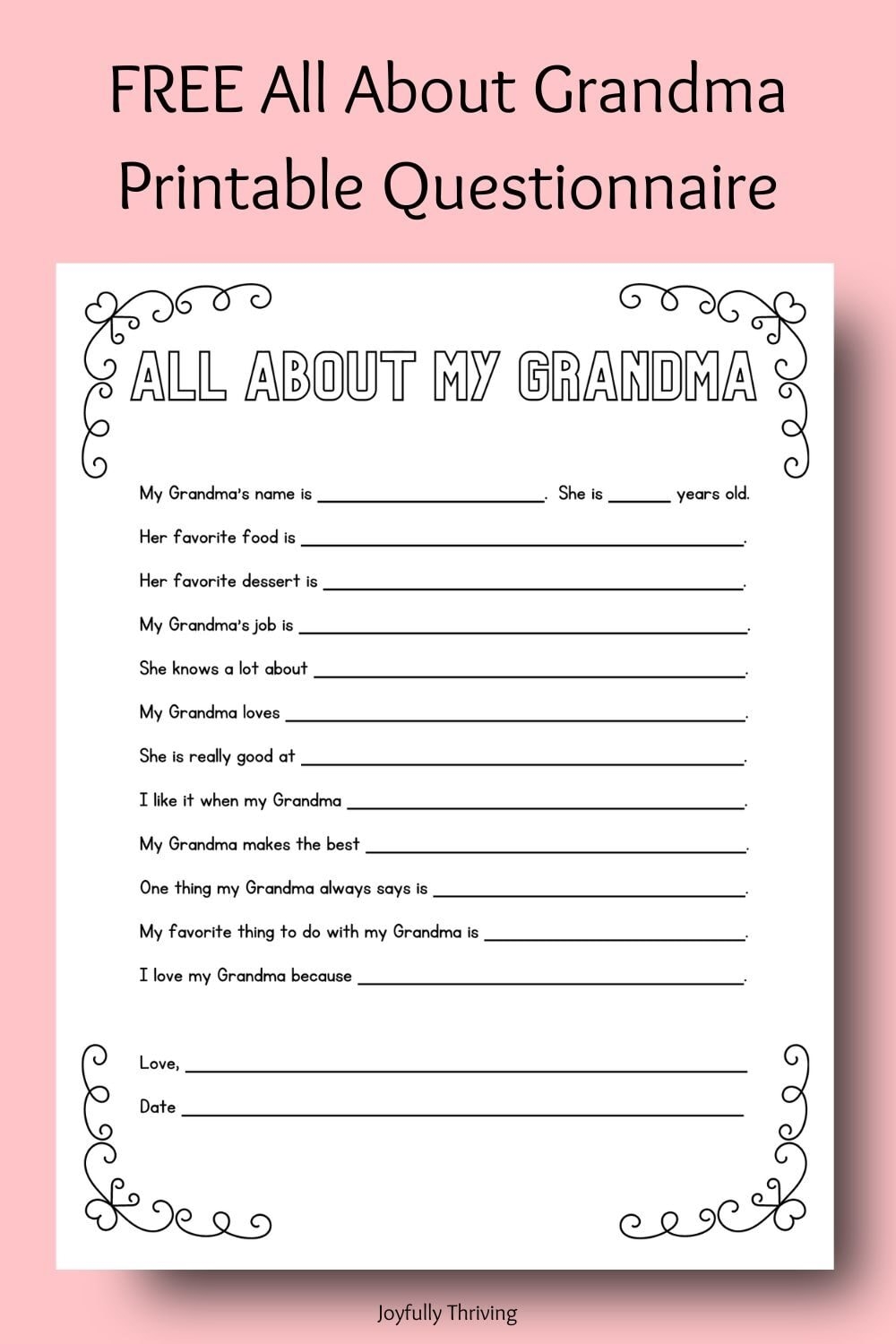 Free Mother S Day Printable Questionnaires A Special Gift Idea Free Mother S Day Printable Questionnaires A Special Gift Idea