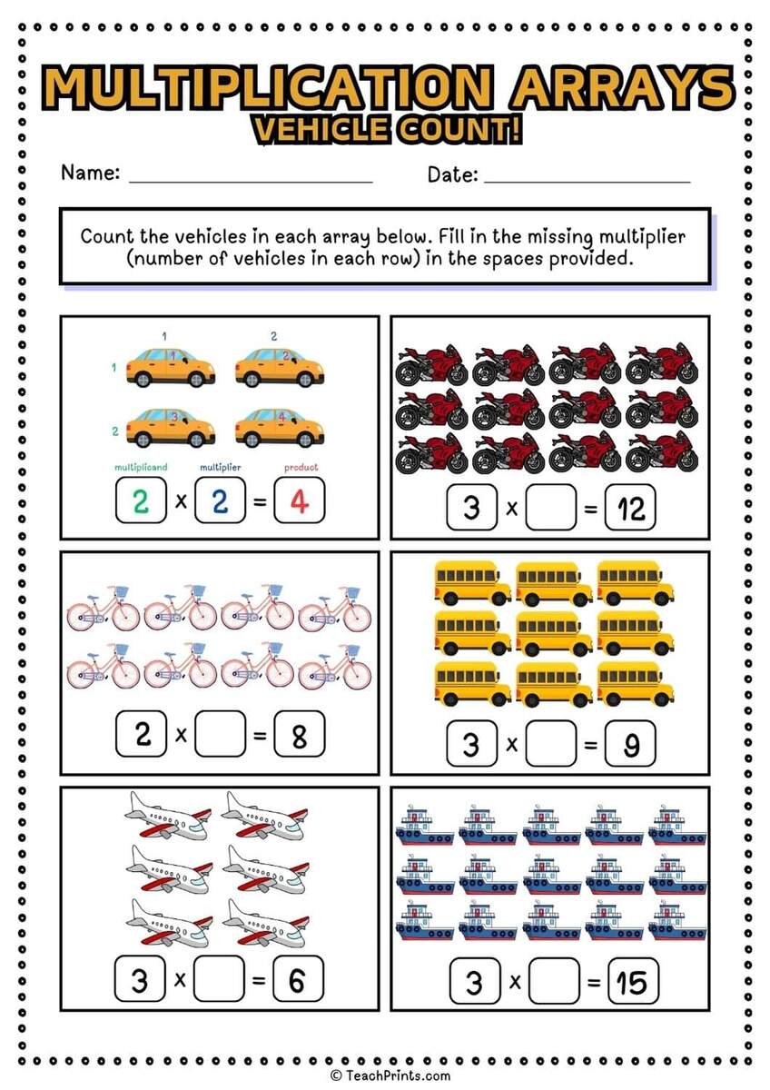 Multiplication Worksheets Learning Multiplication With Arrays Worksheets Made By Teachers