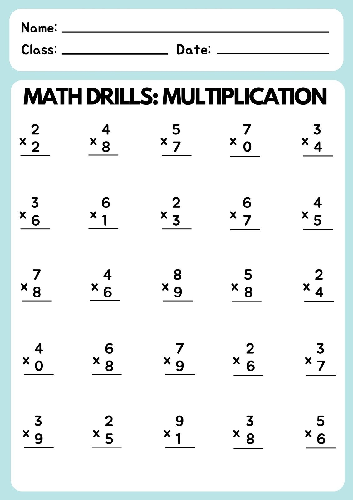 Free Multiplication Worksheet Templates To Use And Print Worksheets Library Free Multiplication Worksheet Templates To Use And Print Worksheets Library
