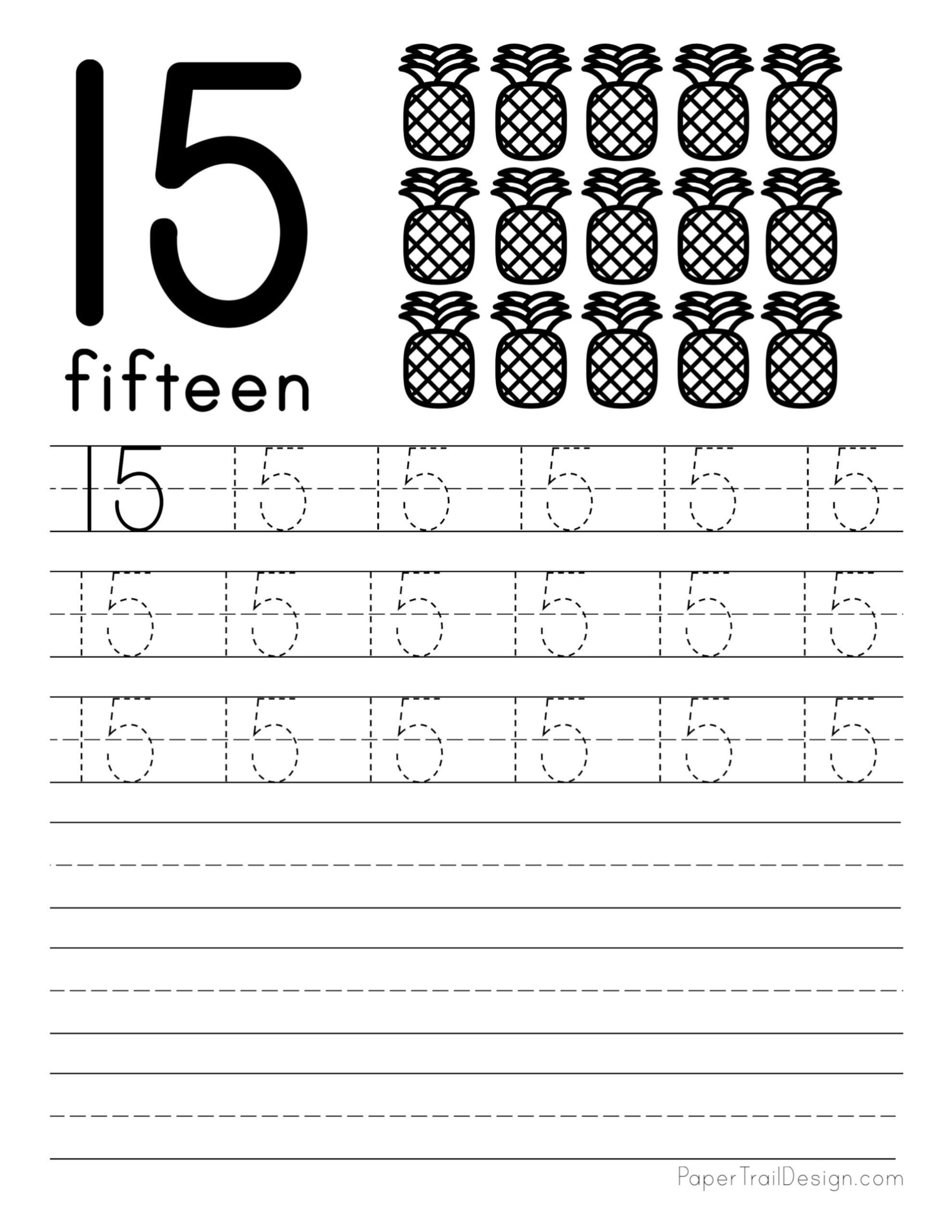 Free Number Tracing Worksheets Paper Trail Design Tracing Number Fifteen Preschool Worksheet Black And White Stock Vector Illustration Of English Worksheet 250760721