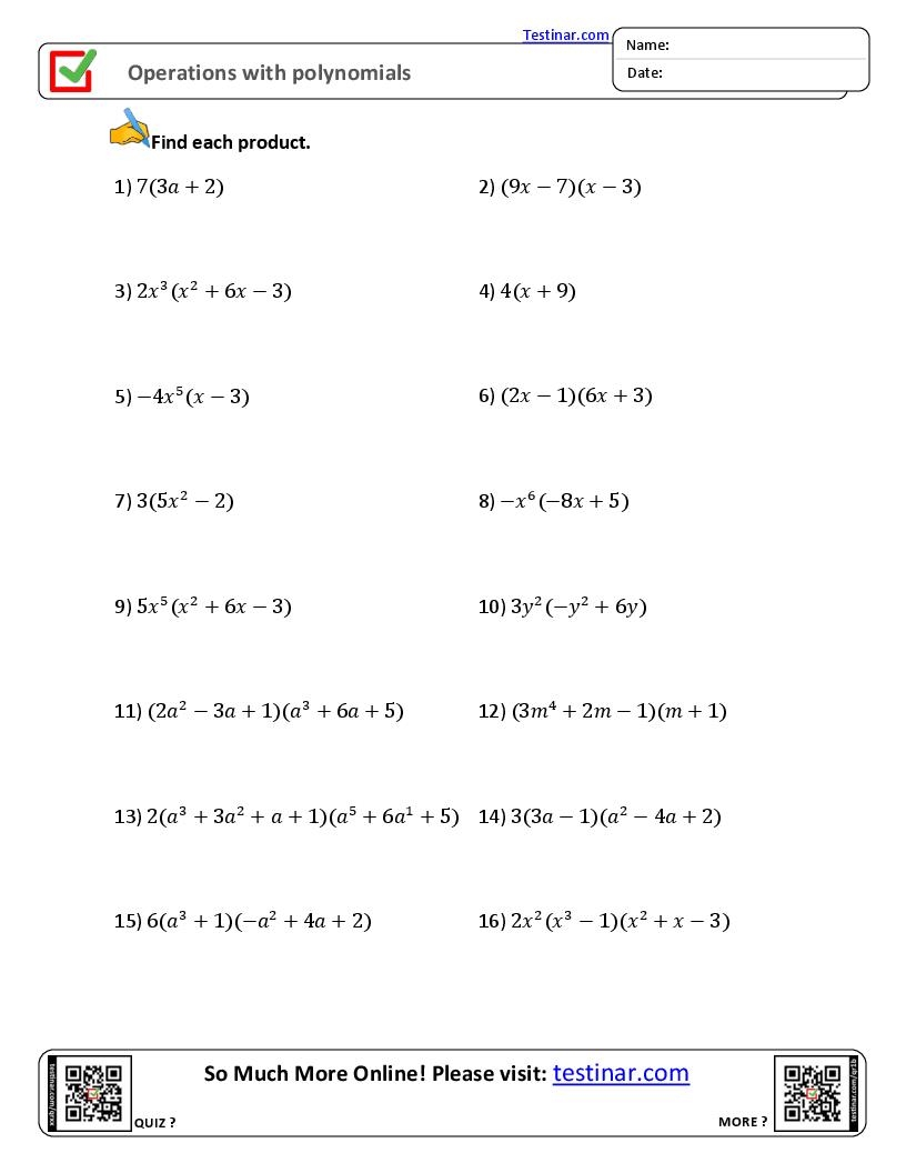 Free Operations On Polynomials Worksheet Download Free Operations On Polynomials Worksheet Png Images Free Worksheets On Clipart Library