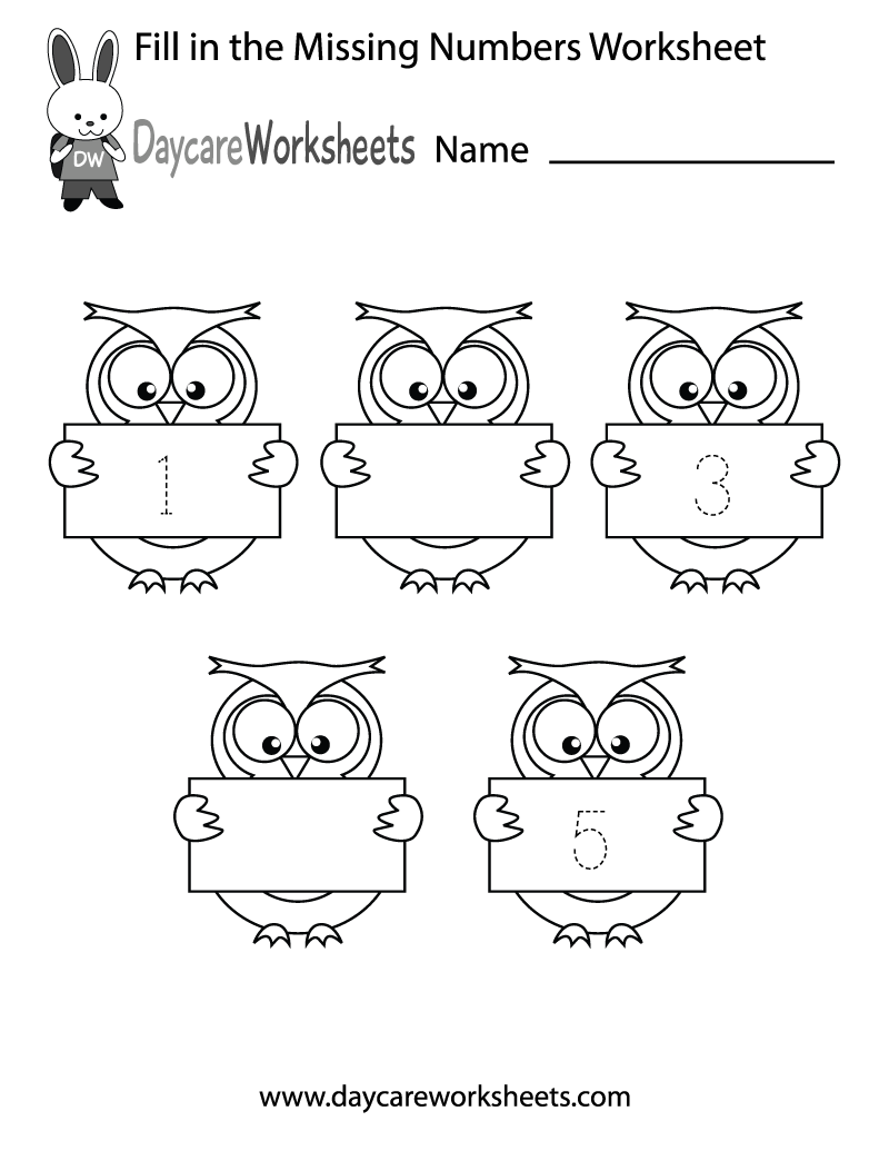 Free Preschool Fill In The Numbers Worksheet Free Preschool Fill In The Numbers Worksheet