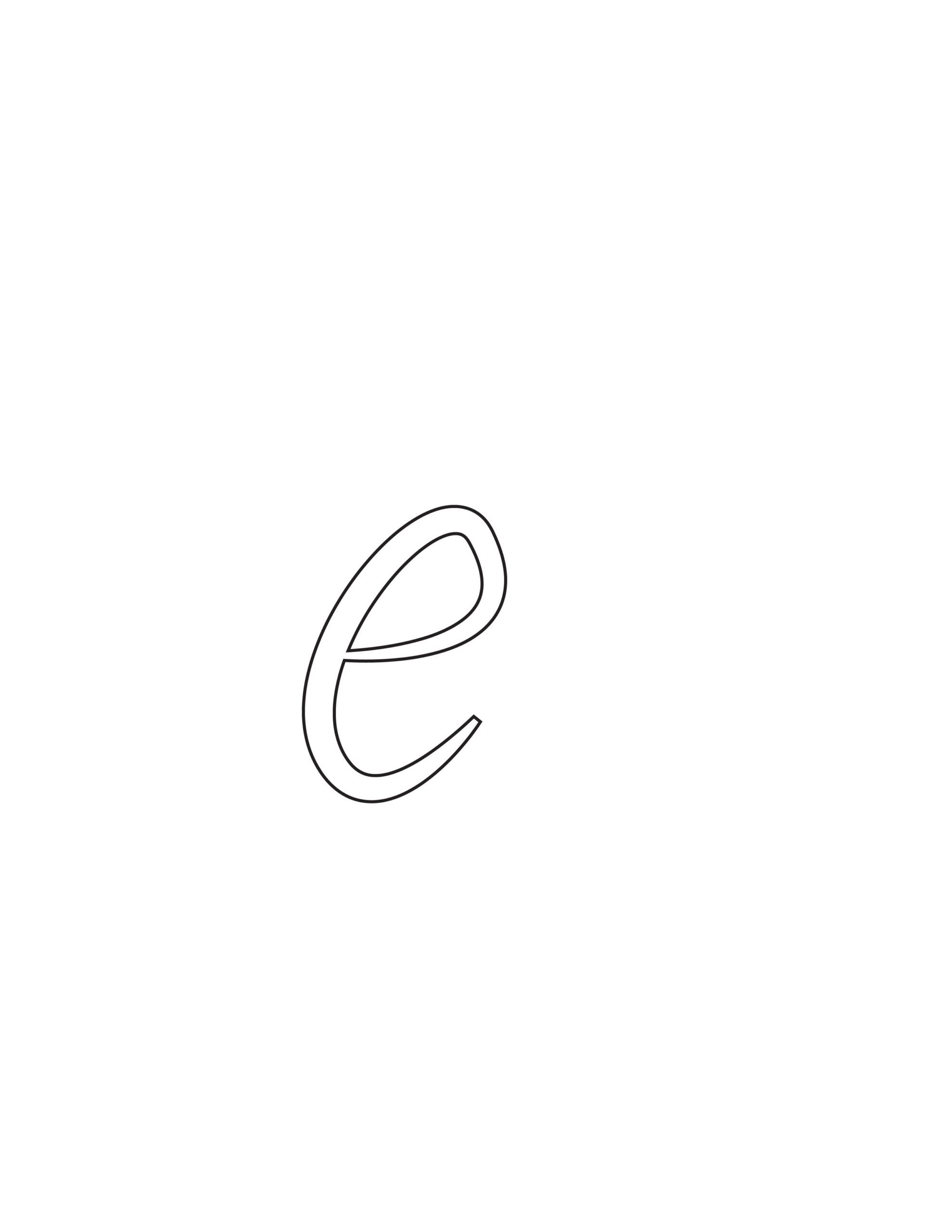 Free Printable Alphabet Letters Calligraphy Lowercase E Free Printable Alphabet Letters Calligraphy Lowercase E