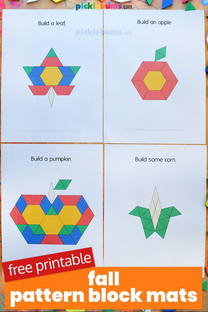 Free Printable Fall Pattern Block Mats Picklebums