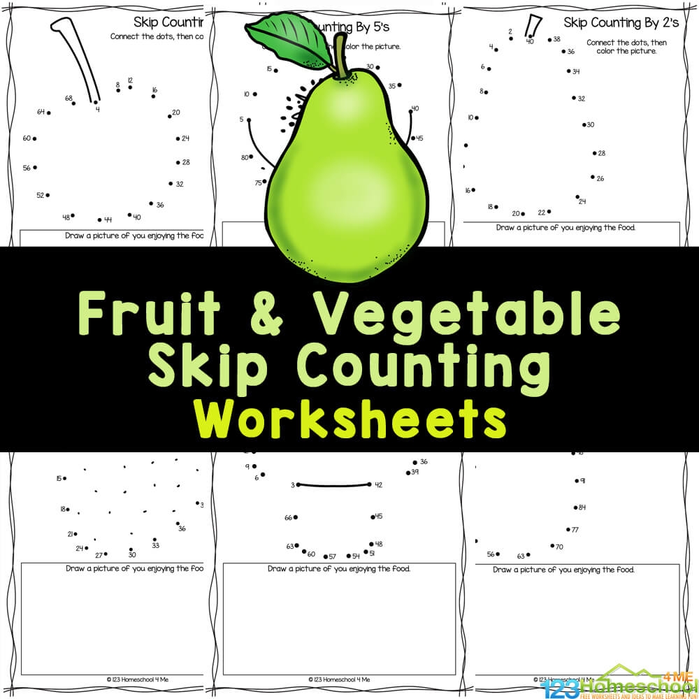FREE Printable Fruit And Vegetable Dot To Dot Skip Counting Worksheets Connect The Dots Game With Cartoon Strawberry Educational Worksheet Stock Vector Image Art Alamy