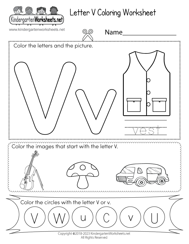 Free Printable Letter V Coloring Worksheet Letter V Worksheets For Preschool Free Printable