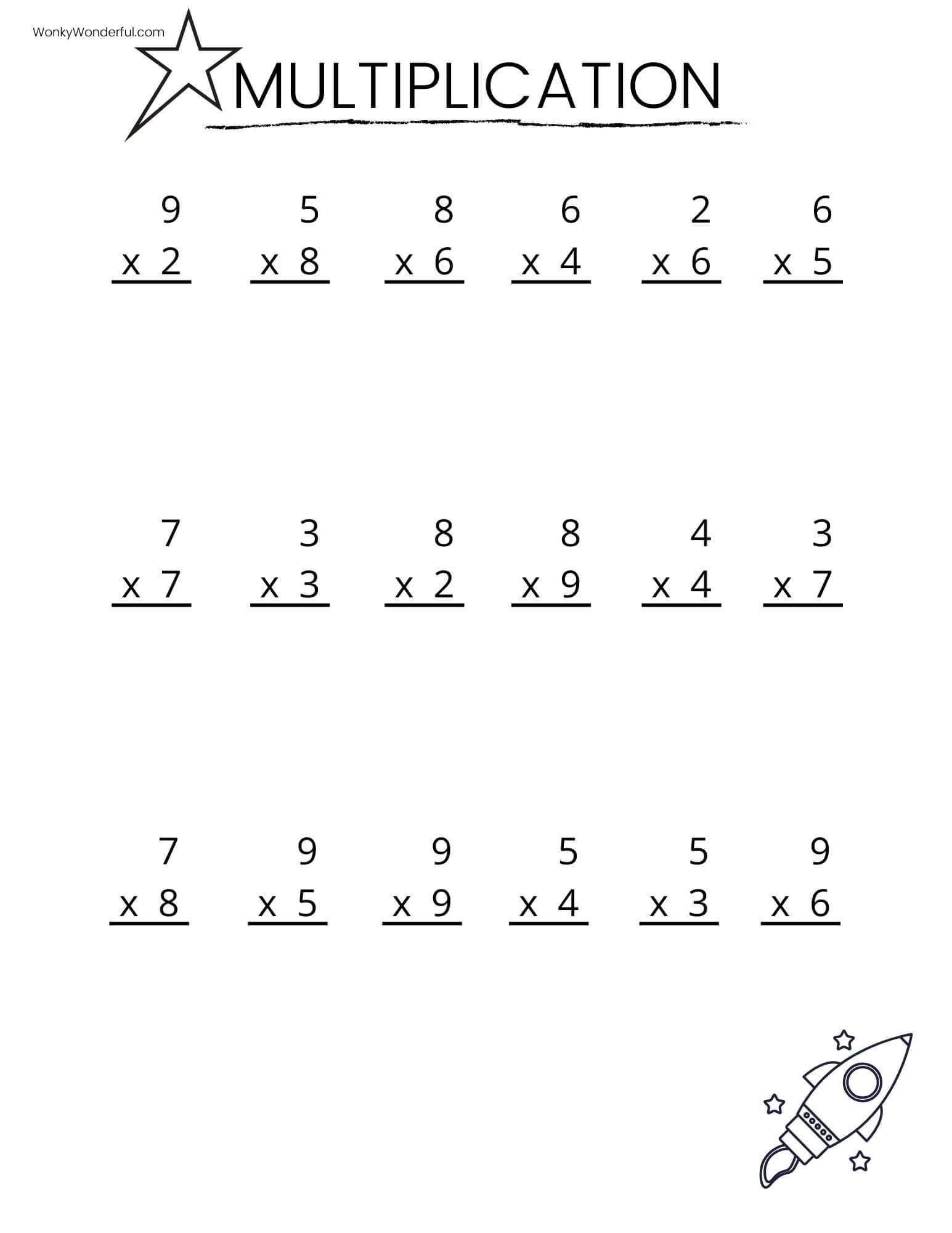 FREE PRINTABLE MULTIPLICATION WORKSHEETS WonkyWonderful Multiplication Worksheets K12 Math Worksheets