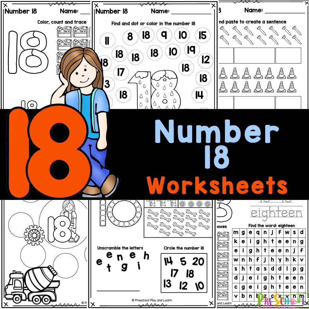 FREE Printable Number 18 Tracing Worksheets Printable Number 17 Worksheets Download