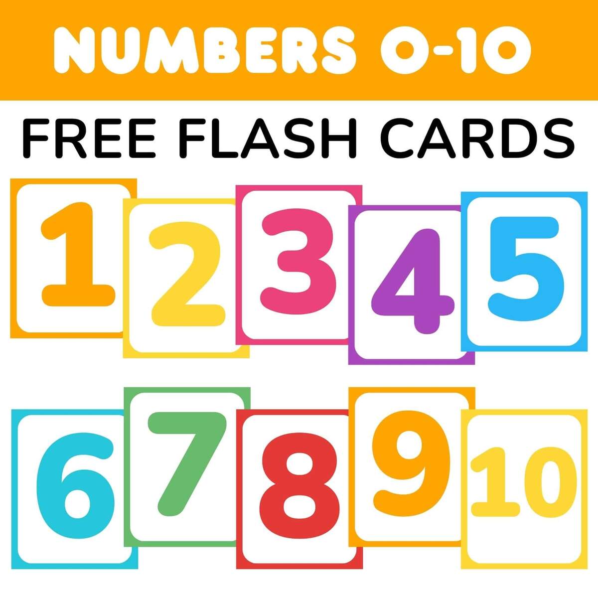 Free Printable Number Flashcards 0 10 Without Words