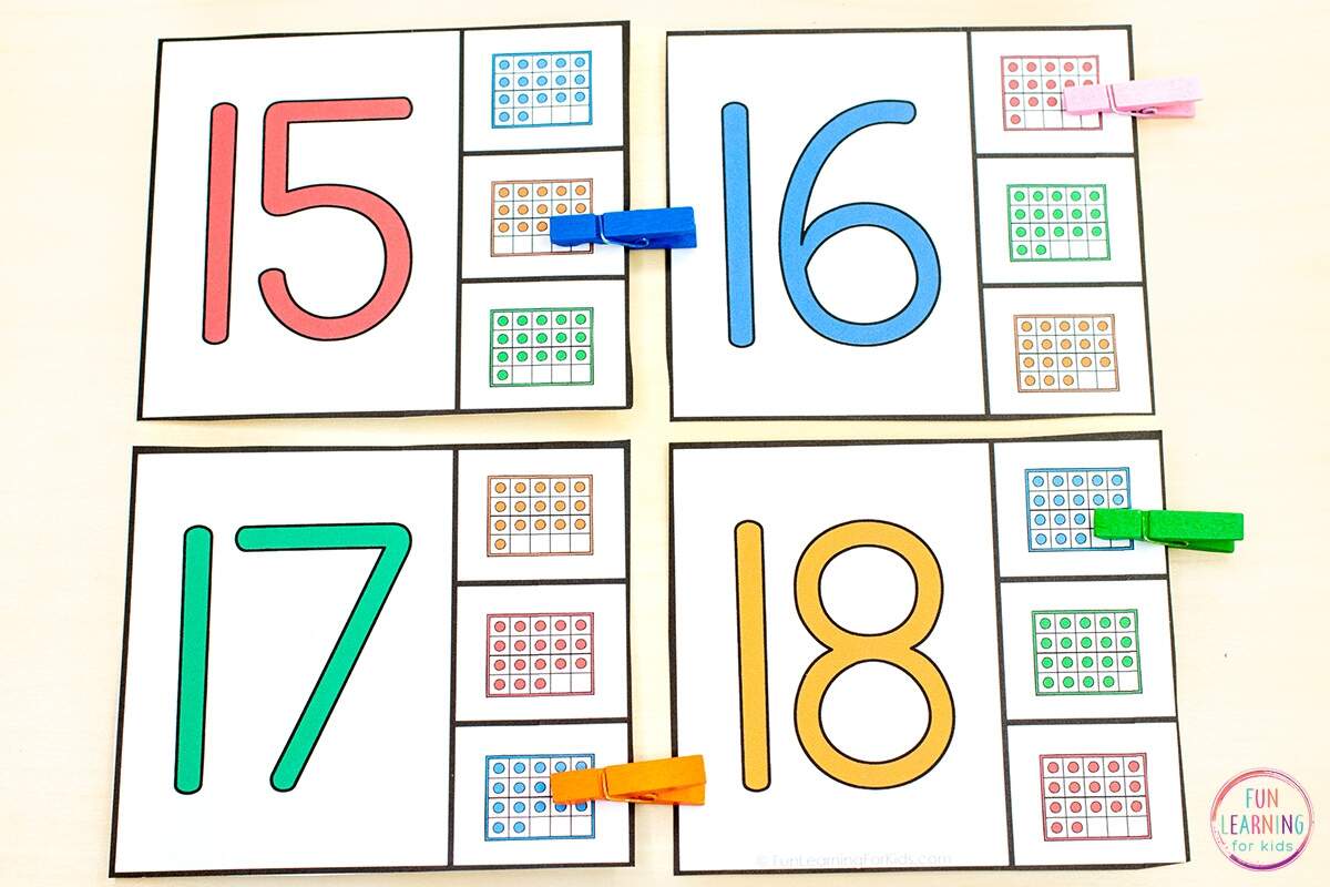 Free Printable Number Matching Clip Cards