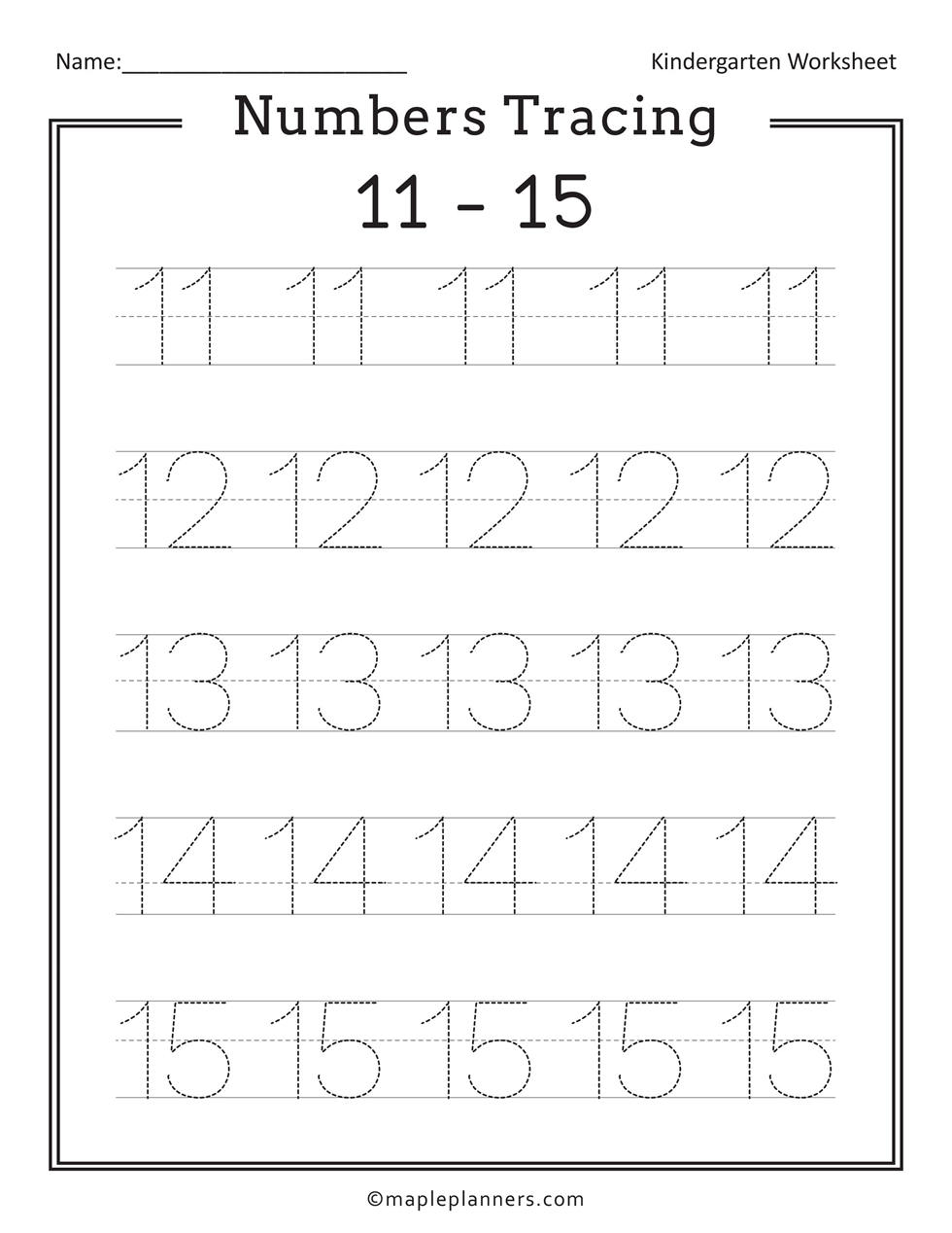 Free Printable Numbers Tracing 1 20 Worksheets For Kids Worksheets Library Number Tracing Worksheets For Preschool Practice Numbers 1 15