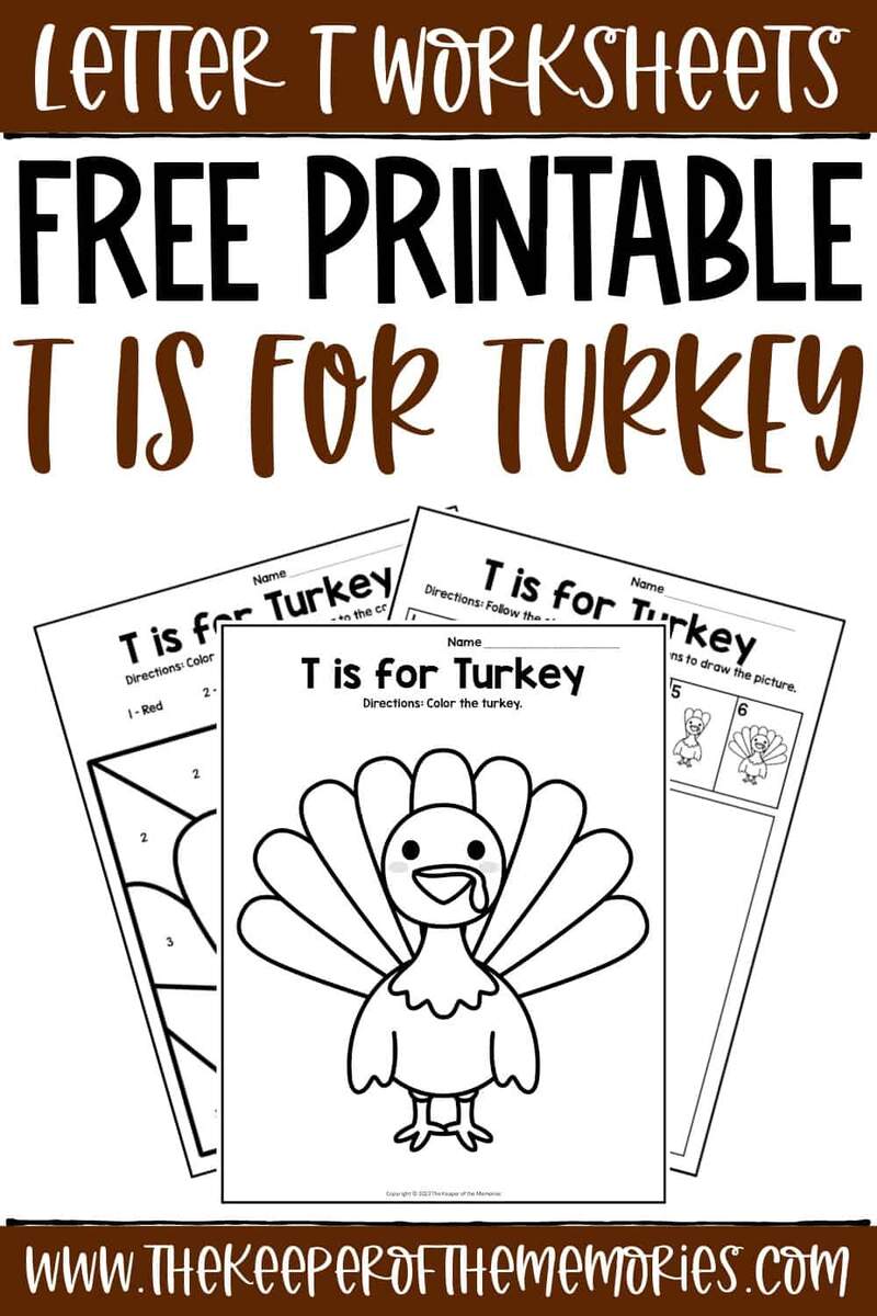 Free Printable T Is For Turkey Letter T Worksheets