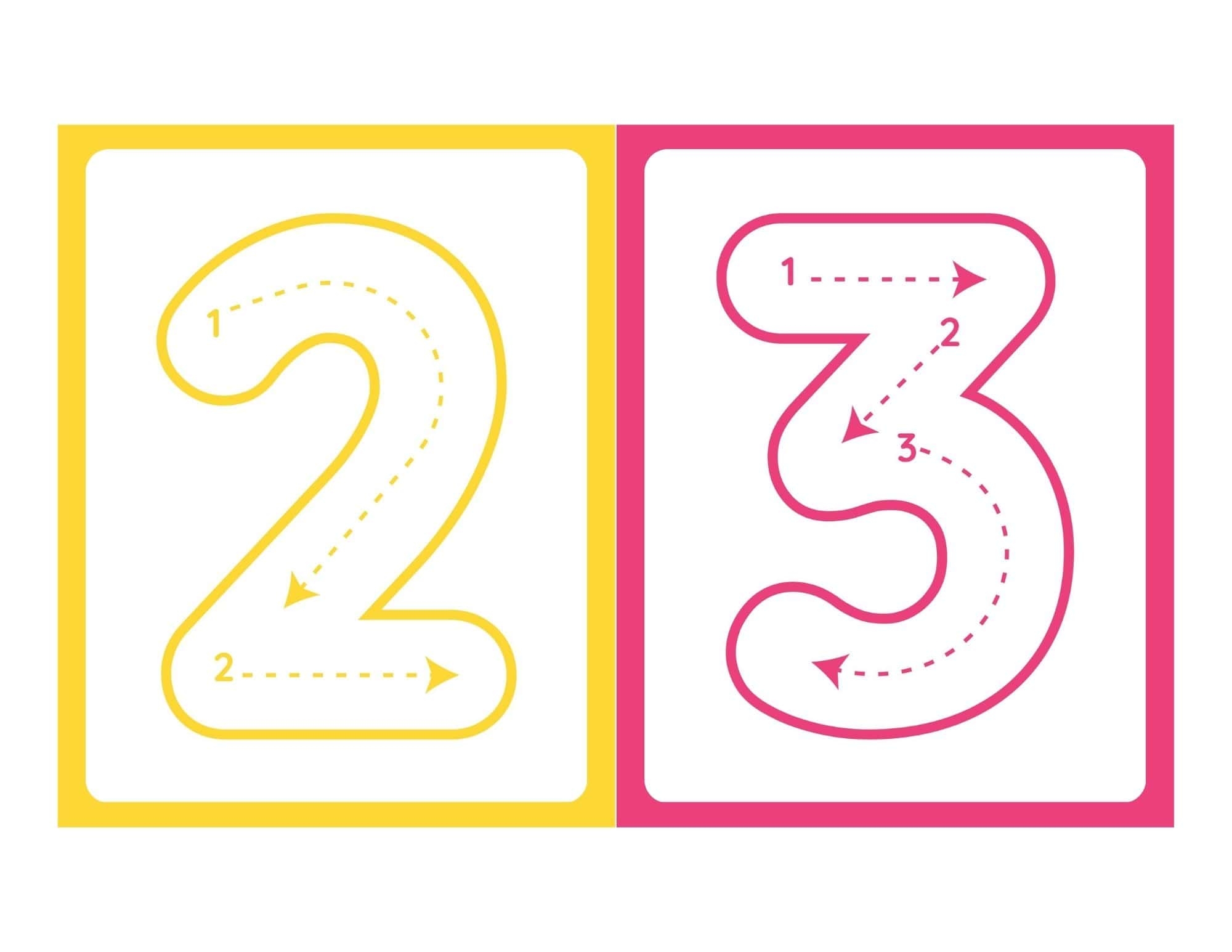 Free Printable Tracing Number Flashcards 0 10