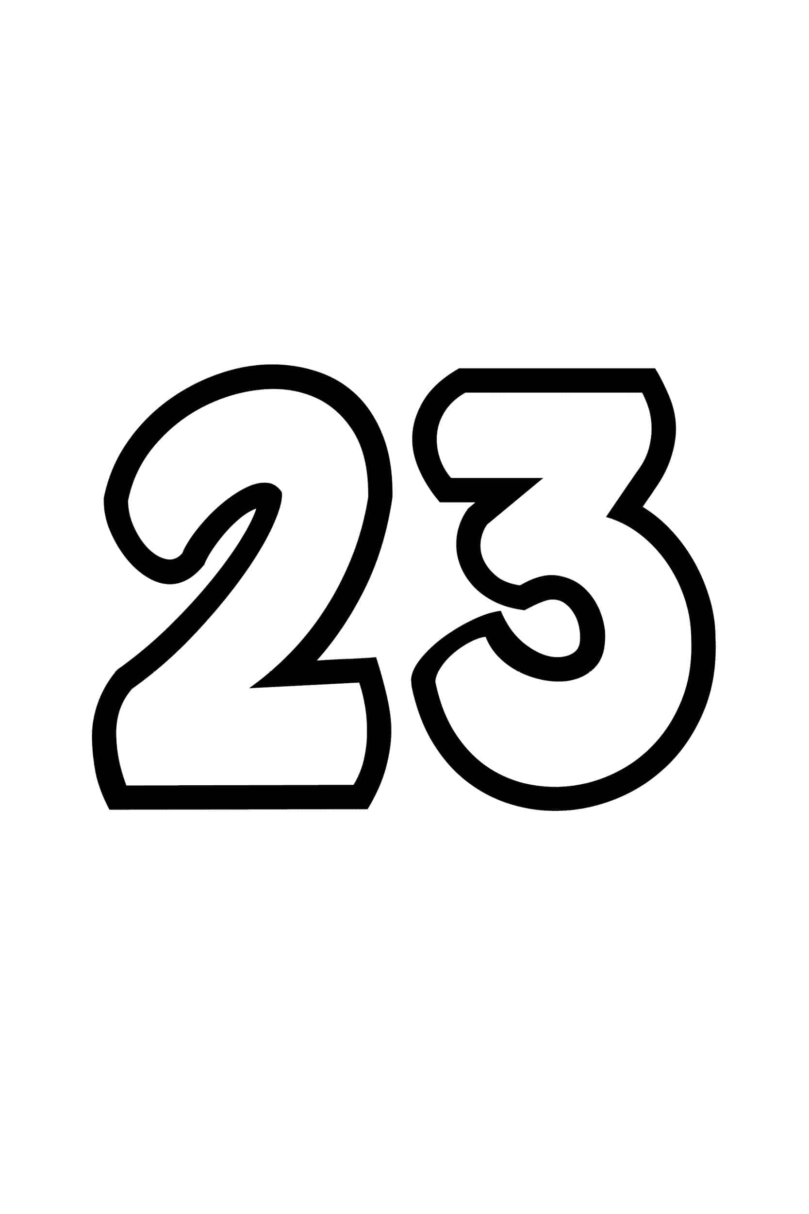 Free Printable Tracing Numbers Bubble Number 23