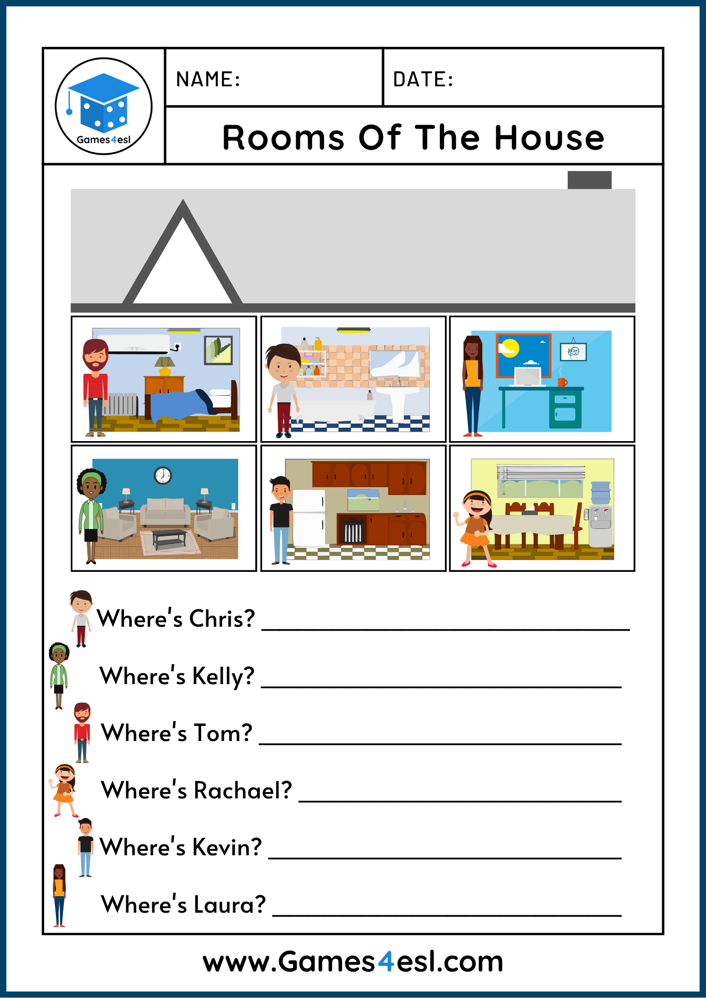 House Rooms Vocabulary Read And Choose Activity For Homeschool K5 And ESL Teachers Free PDF Ezpzlearn
