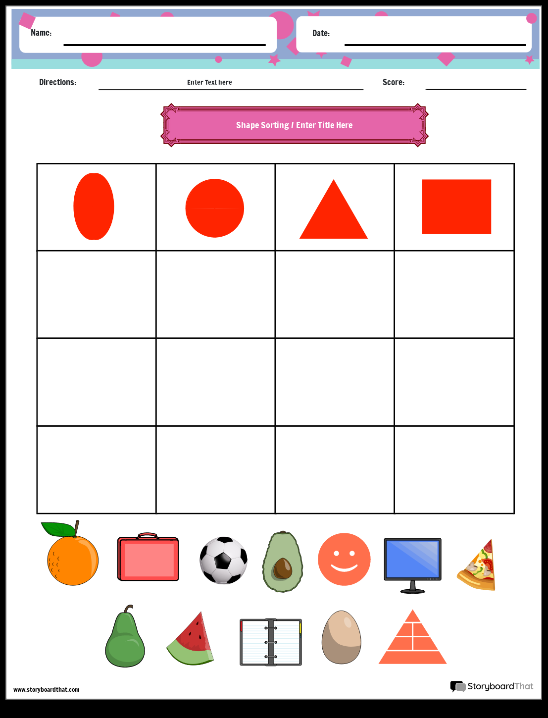 Free Shape Sorting Worksheets By Storyboard That Free Shape Sorting Worksheets By Storyboard That
