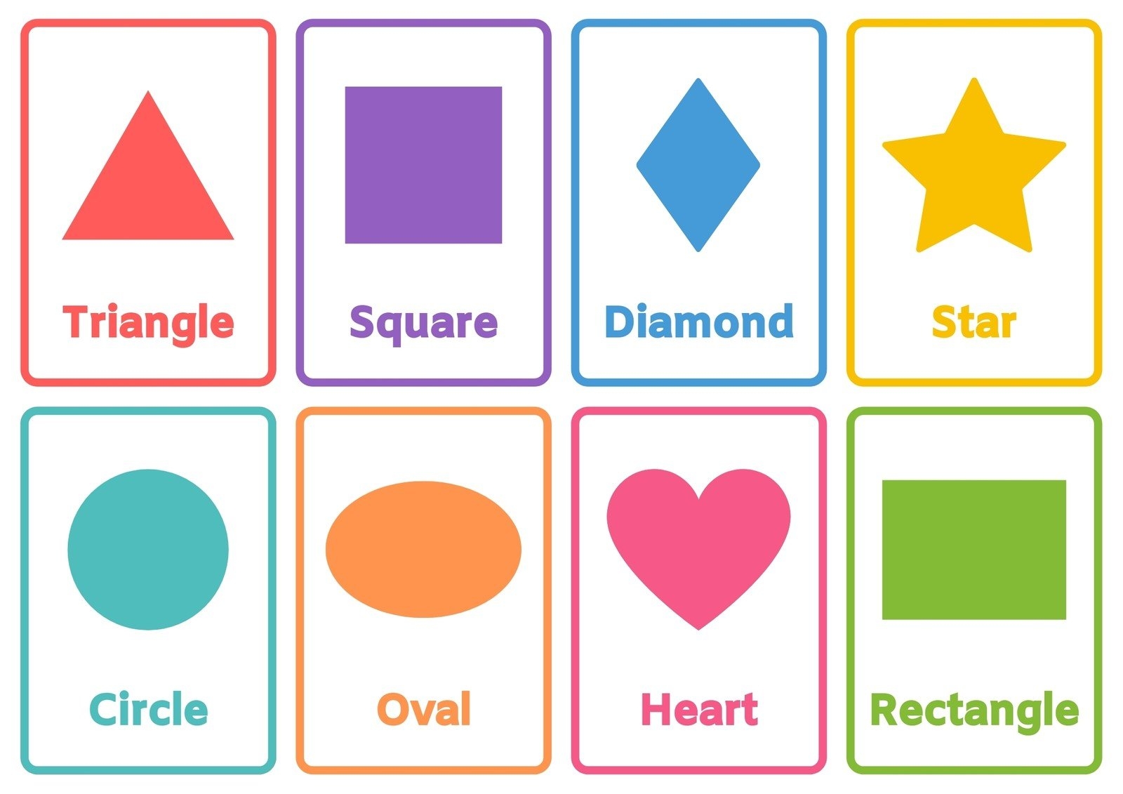 Free Shapes Flashcards ONLINE Printable Free Printable Shapes Flashcards Templates Canva