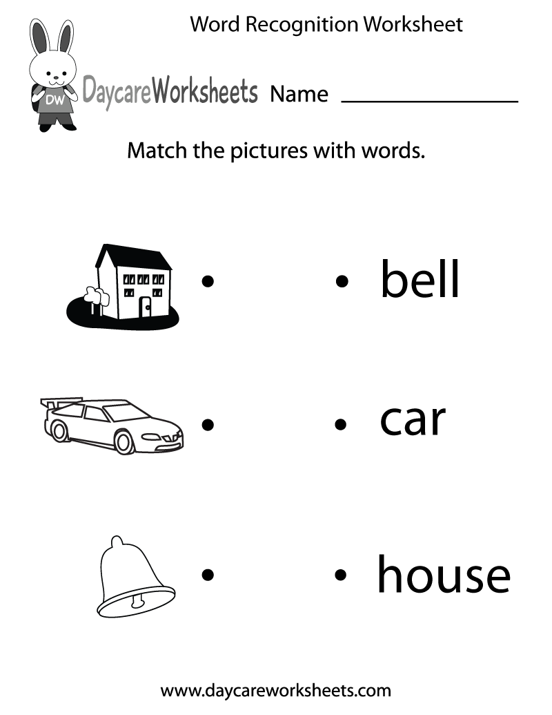 Free Word Recognition Worksheet For Preschool Reading Comprehension Worksheets Reading Review 1 The Of And A To