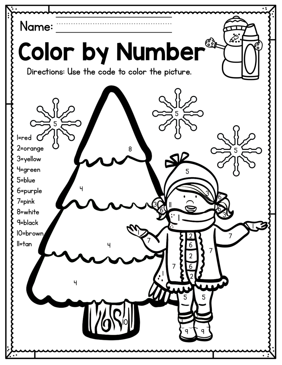FREEBIE Winter Color By Number Printable Made By Teachers FREEBIE Winter Color By Number Printable Made By Teachers