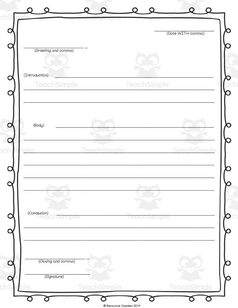 Friendly Letter Writing Template By Teach Simple Friendly Letter Writing Template By Teach Simple