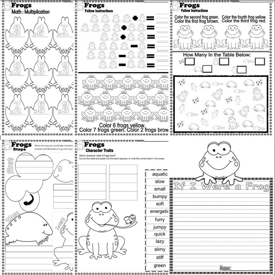 Frog Themed NO PREP Worksheets Writing Craft Activities Math ELA Spring Toad Classful Frog Themed NO PREP Worksheets Writing Craft Activities Math ELA Spring Toad Classful