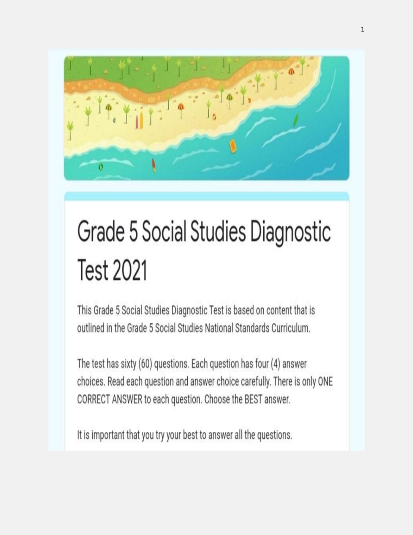 G5 Social Studies Diagnostic Test 2021 Wenbert Thomas Page 1 49 Flip PDF Online PubHTML5 G5 Social Studies Diagnostic Test 2021 Wenbert Thomas Page 1 49 Flip PDF Online PubHTML5
