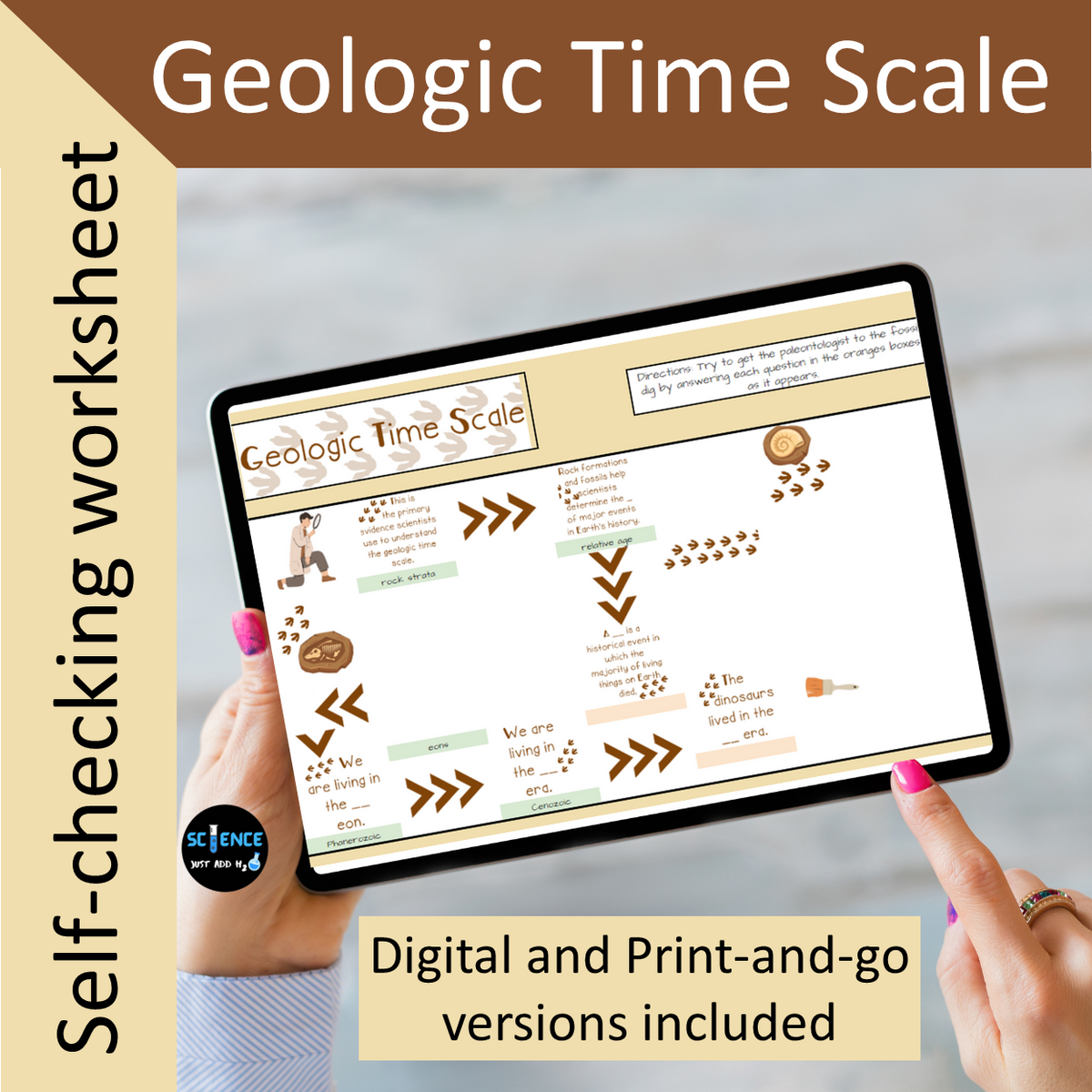 Geologic Time Scale Self Checking Worksheet Just Add H2O Solved West East H D KA I The Figure Above Shows The Rock Chegg