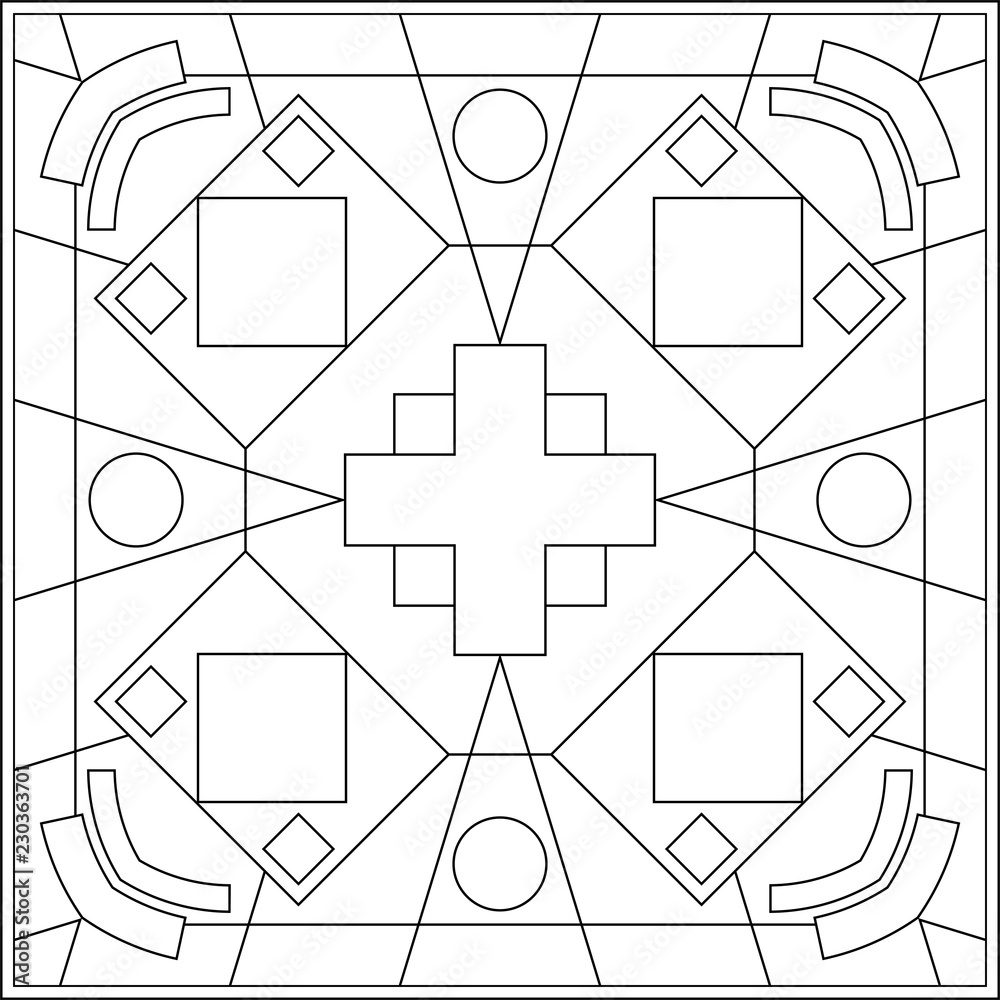 Geometric Coloring Page Geometric Shape Outline Geometry Stock Vector Adobe Stock