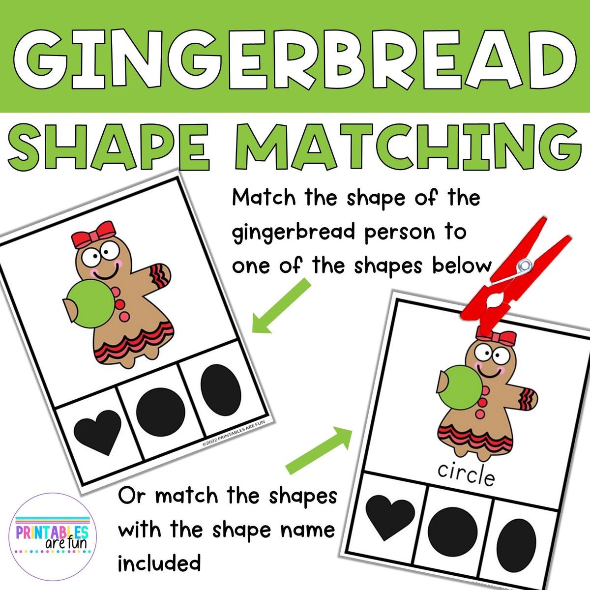 Gingerbread Holiday 2D Shape Matching Clip Cards Printable Math Activity For Preschool Kindergarten Homeschool Etsy Gingerbread Holiday 2D Shape Matching Clip Cards Printable Math Activity For Preschool Kindergarten Homeschool Etsy