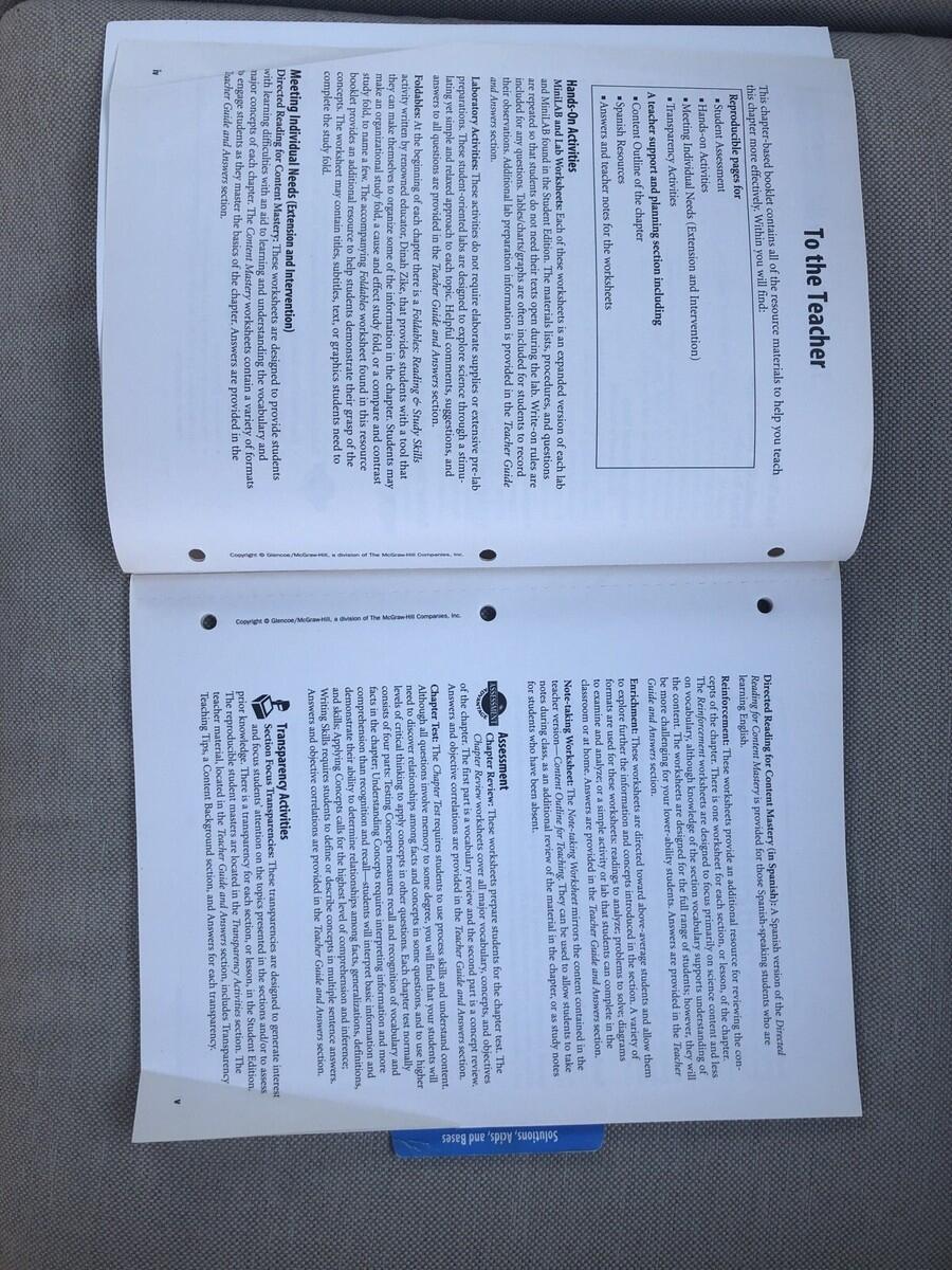 Glencoe PHYSICAL SCIENCE Fast File Teacher Resources Solutions Acids Bases EBay Glencoe PHYSICAL SCIENCE Fast File Teacher Resources Solutions Acids Bases EBay