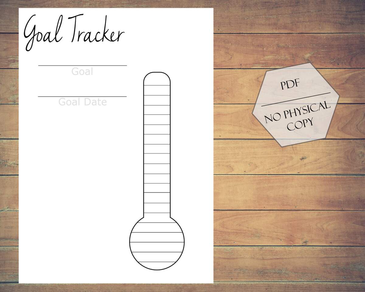 Printable Goal Thermometer Chart Track The Progress Of Your Goals PDF File Etsy Norway