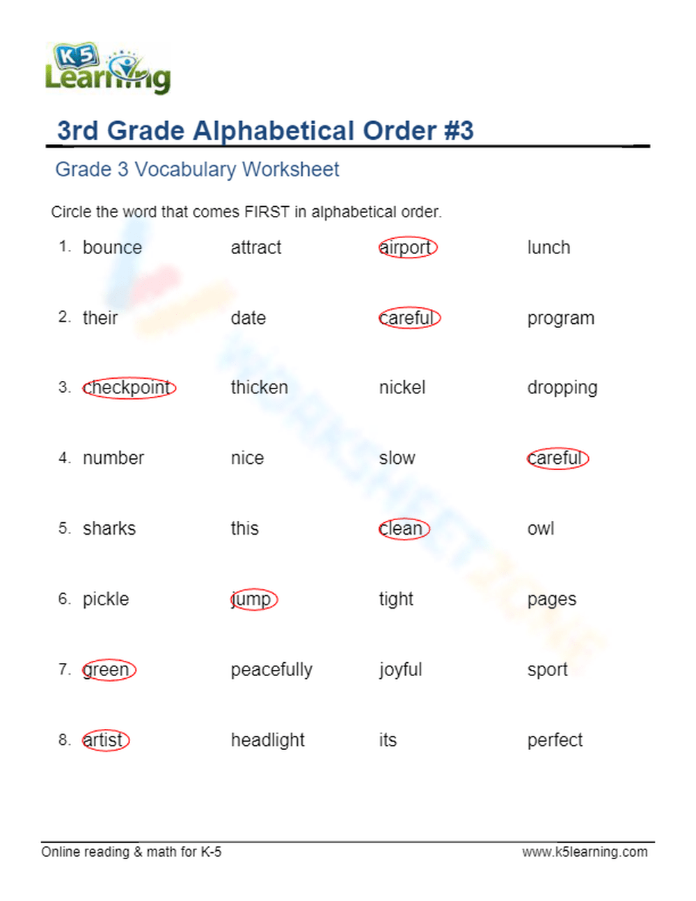 Alphabet Worksheets Alphabetical Order Worksheets