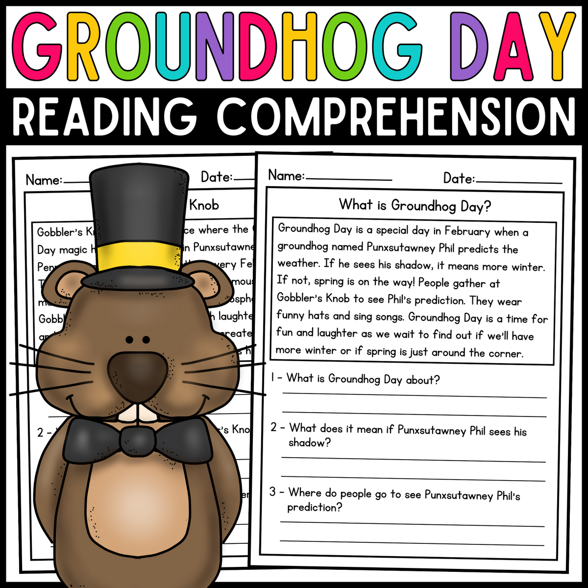 Groundhog Day Reading Comprehension Passages Groundhog Day Activities Made By Teachers Groundhog Day Reading Comprehension Passages Groundhog Day Activities Made By Teachers