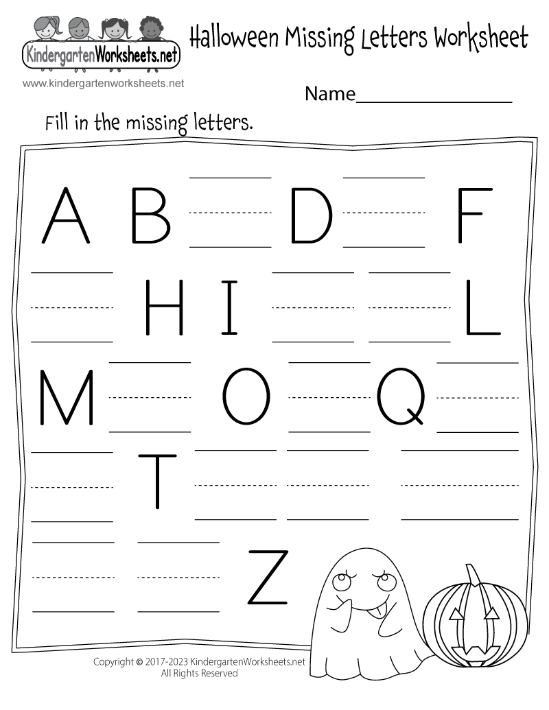 Missing Letters Worksheet Kindergarten II PhonicsII