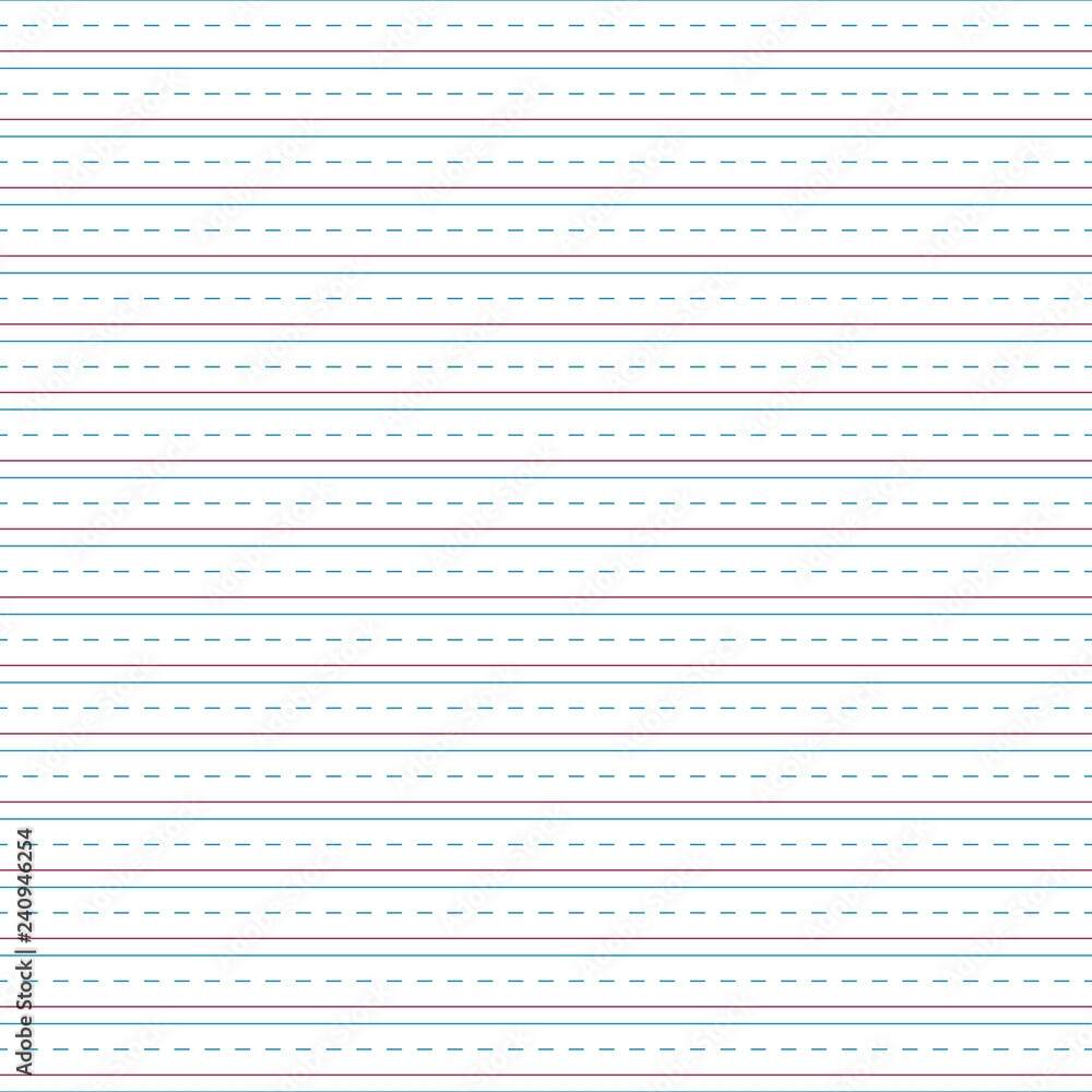 Handwriting Paper Seamless Pattern Blank Lines Or Sheet Of Handwriting Or Cursive Practice Paper For Back To School Stock Vector Adobe Stock