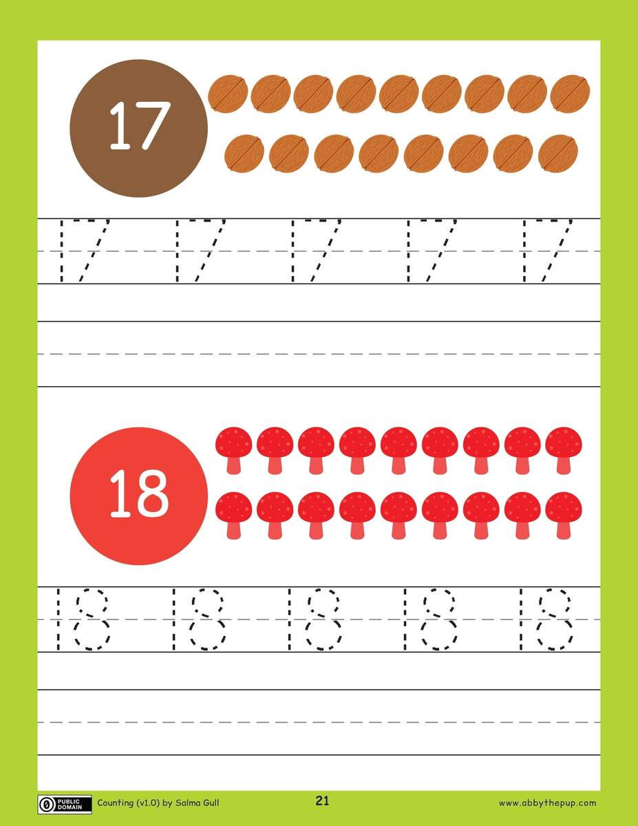 Handwriting Worksheet Of Numbers 17 18 Free Printable Worksheets