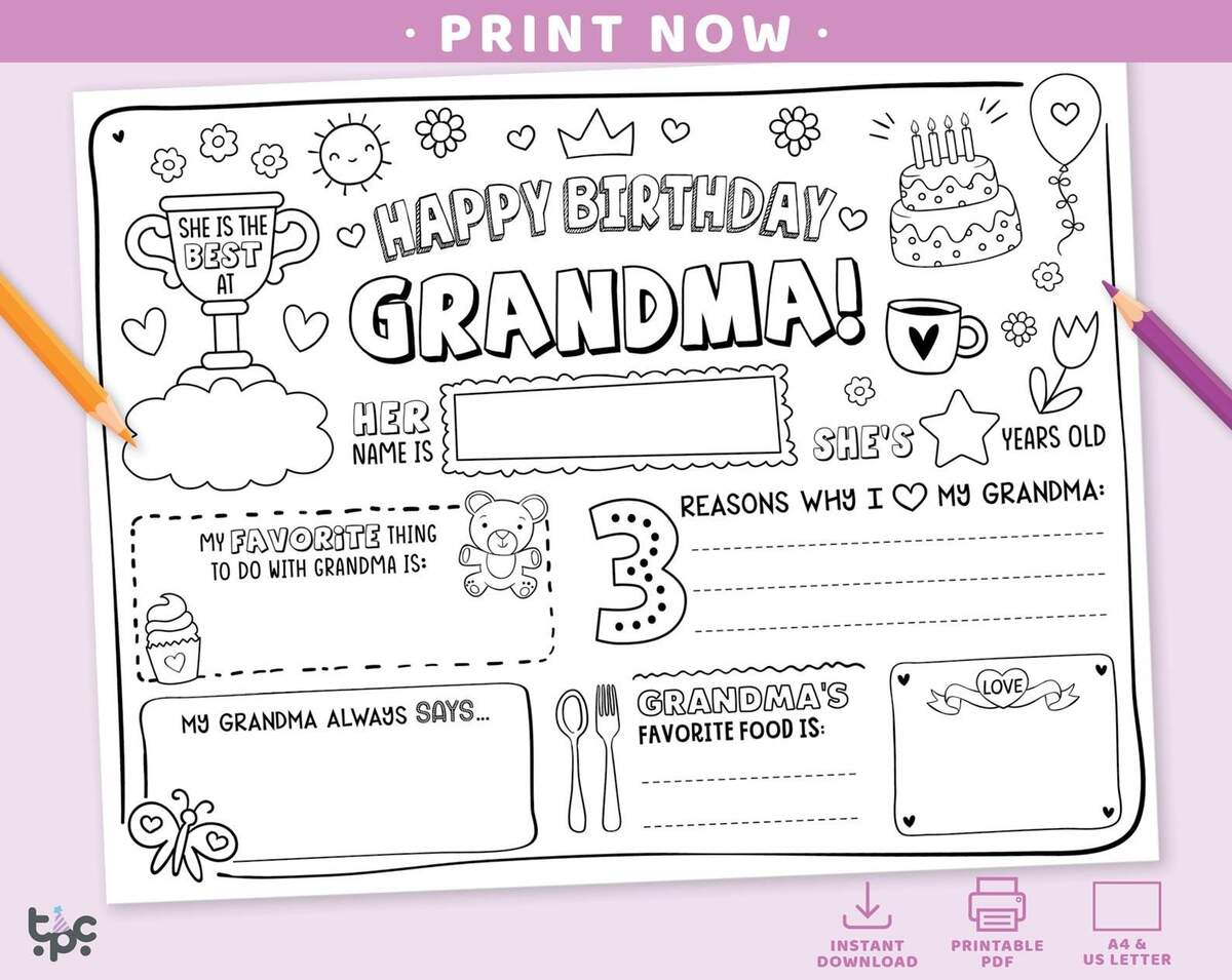 Happy Birthday Grandma Coloring Page Printable All About My Grandma Fill In Template Activity Granny Birthday Printable Card For Kids Etsy Happy Birthday Grandma Coloring Page Printable All About My Grandma Fill In Template Activity Granny Birthday Printable Card For Kids Etsy