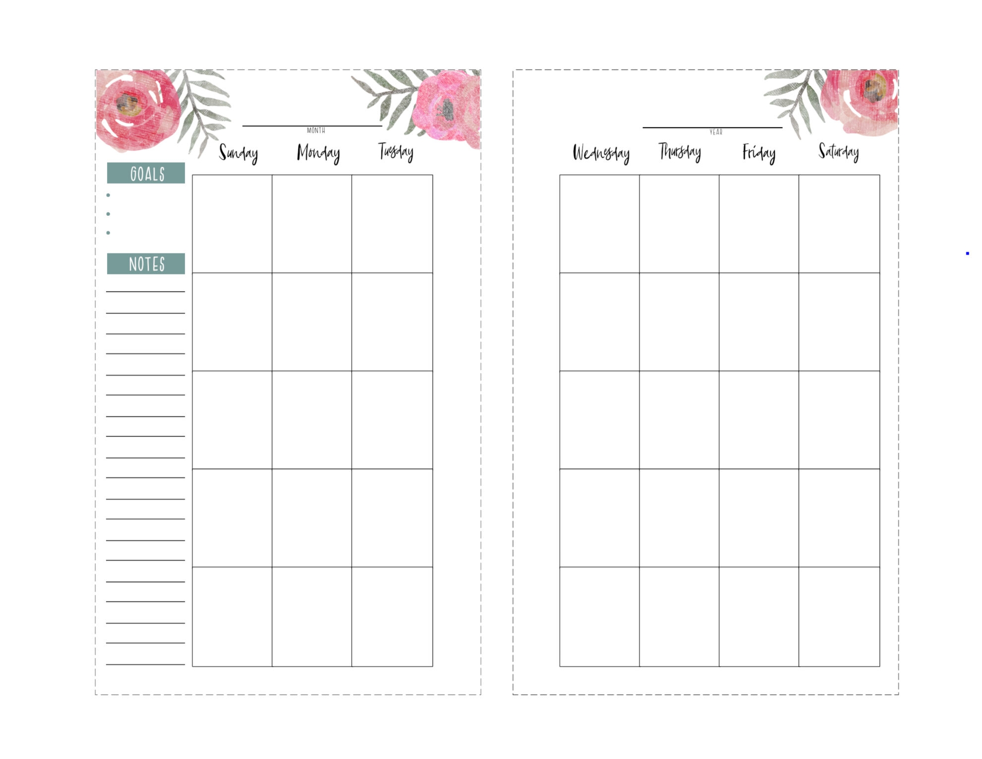 Happy Planner Free Printable Pages Floral Paper Trail Design Mini Happy Planner 2026 MO2P Monthly Planner Insert May Paper Co Minimal Planner Refill Mini HP Sunday Separable Months With Monthly Cover Page Happy Planner Mini