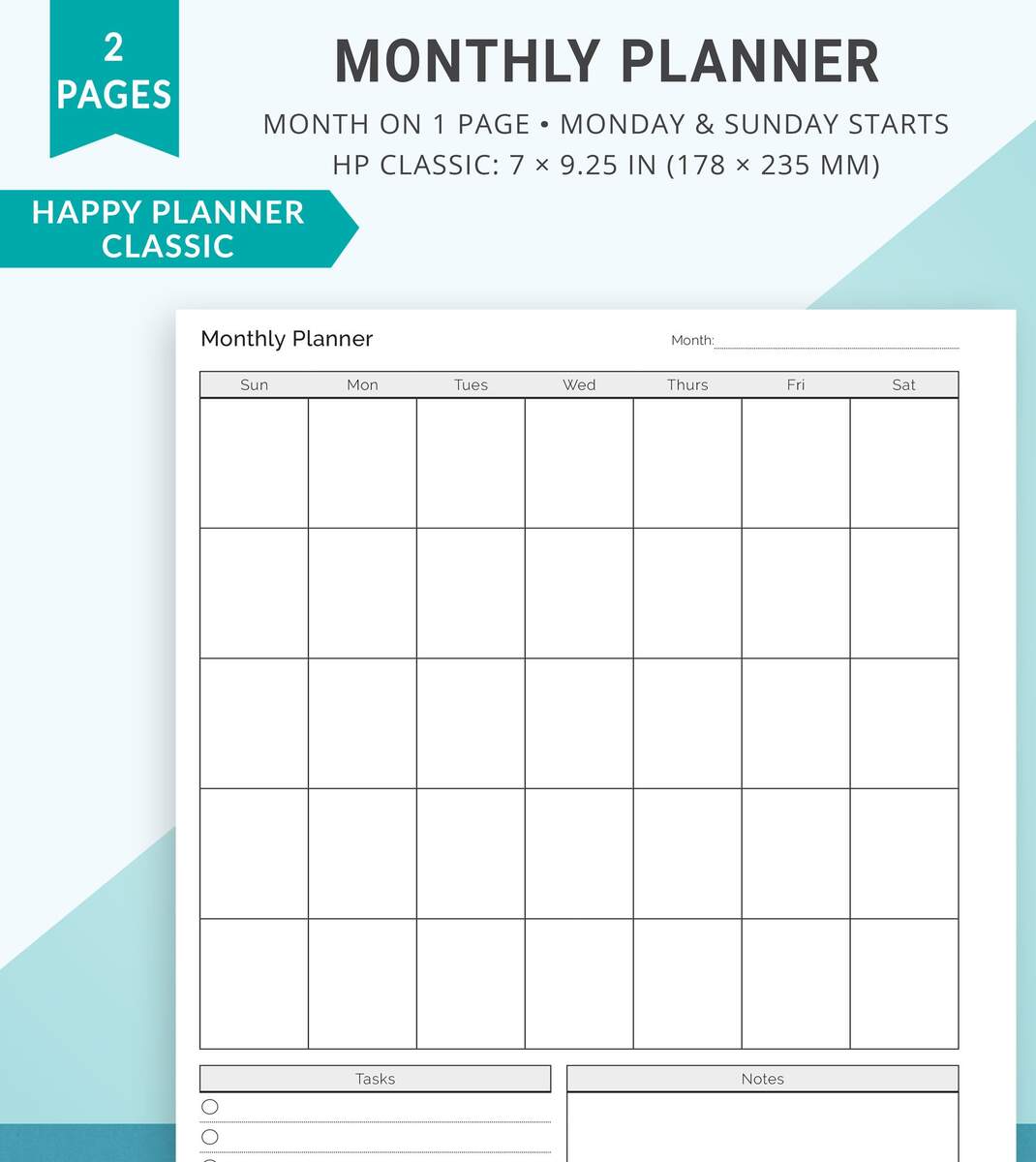 Happy Planner Printable Inserts Classic Happy Planner Inserts Monthly Planner Month On 1 Page Mo1p Undated Monthly Calendar Insert Etsy Happy Planner Printable Inserts Classic Happy Planner Inserts Monthly Planner Month On 1 Page Mo1p Undated Monthly Calendar Insert Etsy