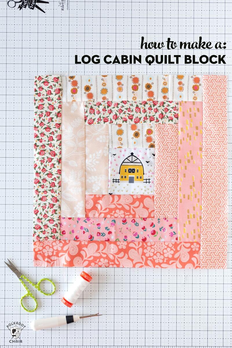 How To Make A Log Cabin Quilt Block Polka Dot Chair