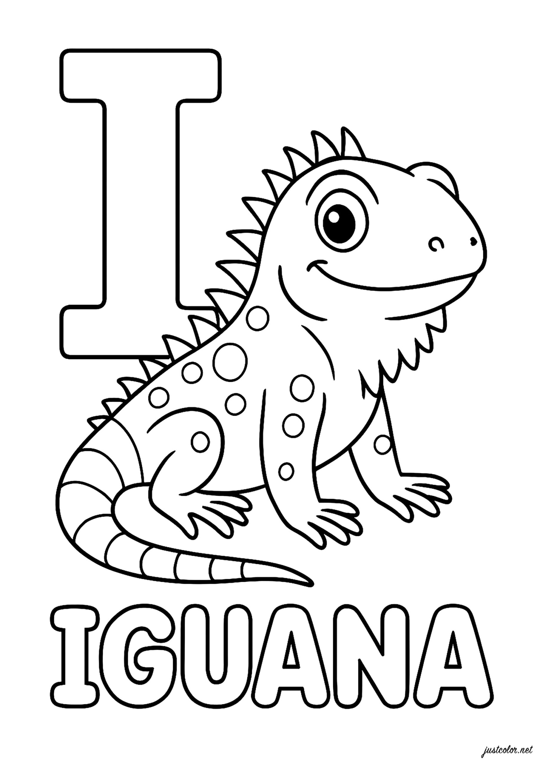 I For Iguana Alphabet Coloring Pages Free Printable Alphabet Coloring Pages For Kids